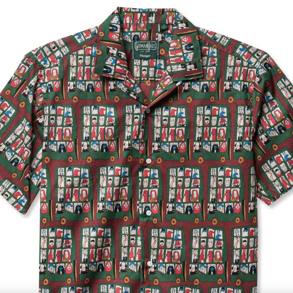 Gitman Vintage Bus Print Camp Collar Shirt - New - XL (US) - Picture 1 of 1